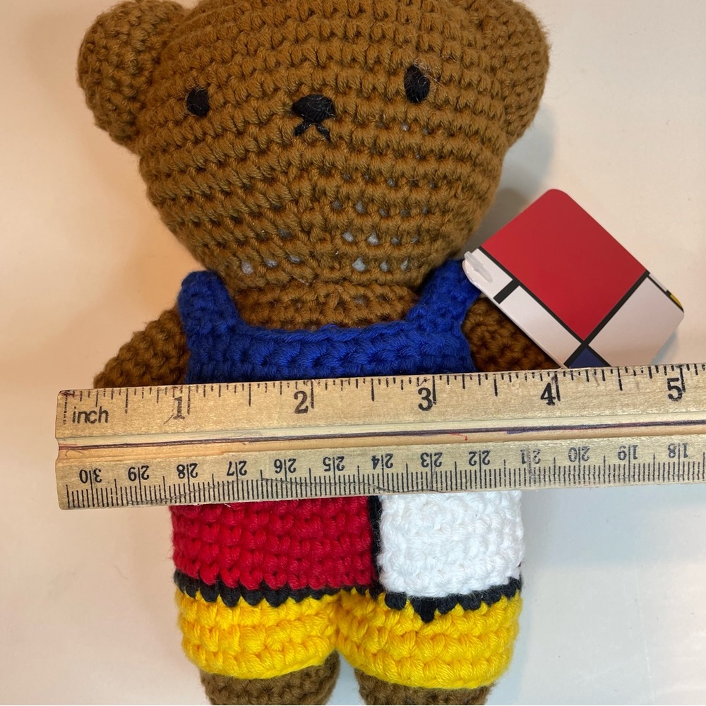 NEW Just Dutch Teddy Bear Piet Mondrian Crocheted Amigurumi Stuffed Toy Handmade - Picture 8 of 9